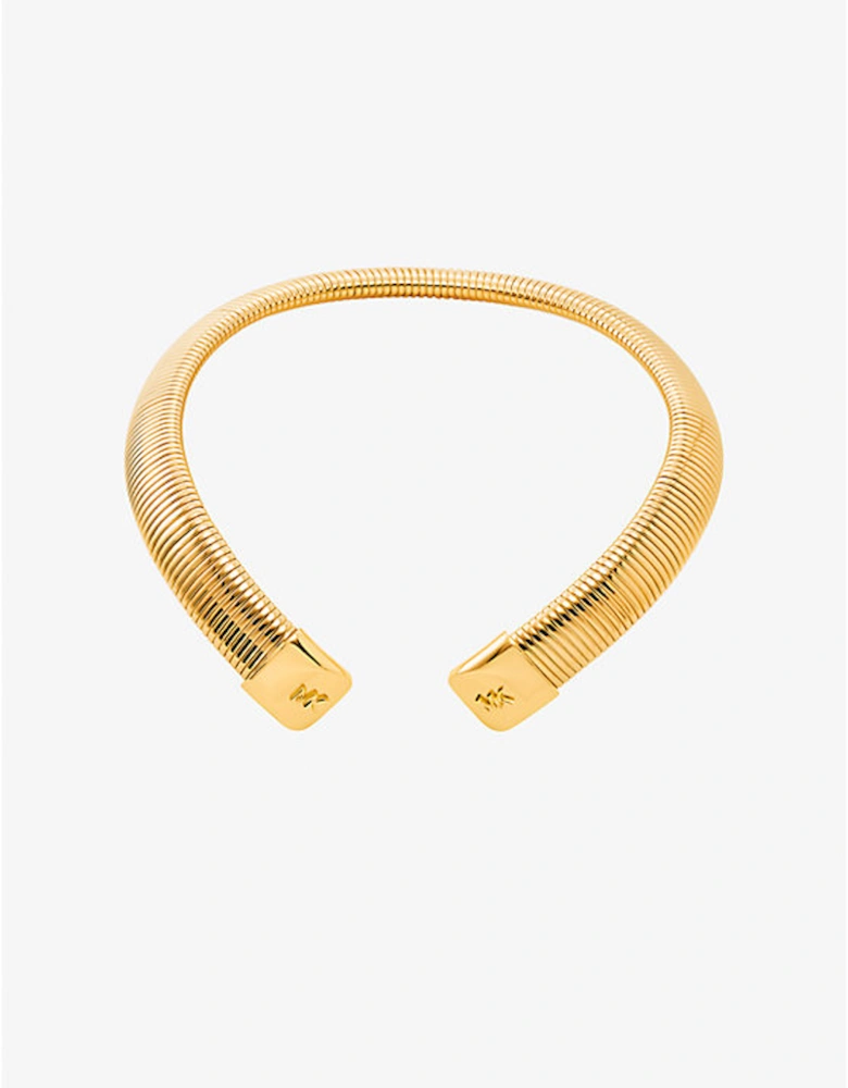 Precious Metal-Plated Brass Tubogas Collar Necklace