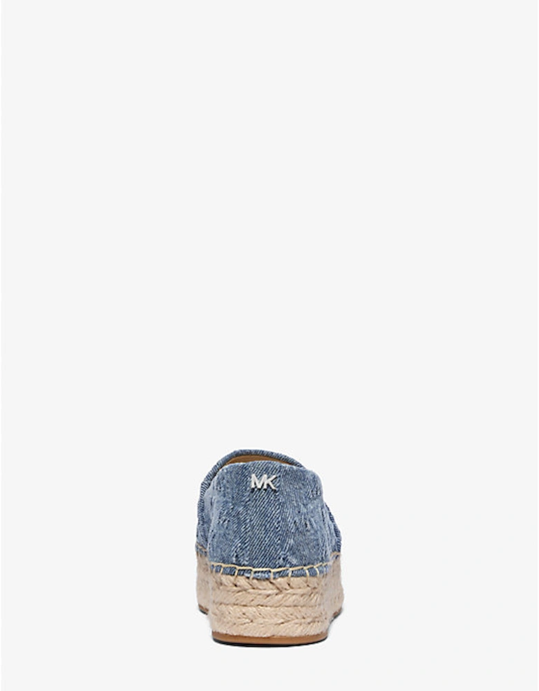 Lynn Logo Embossed Denim Platform Espadrille