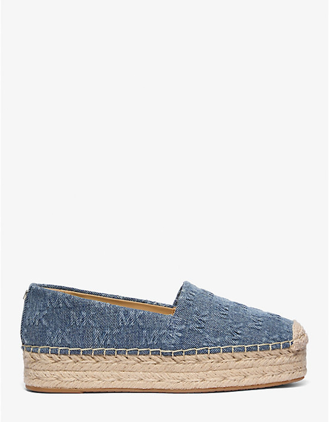 Lynn Logo Embossed Denim Platform Espadrille