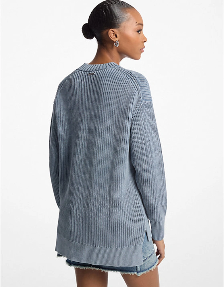 Ribbed Cotton Crewneck Sweater