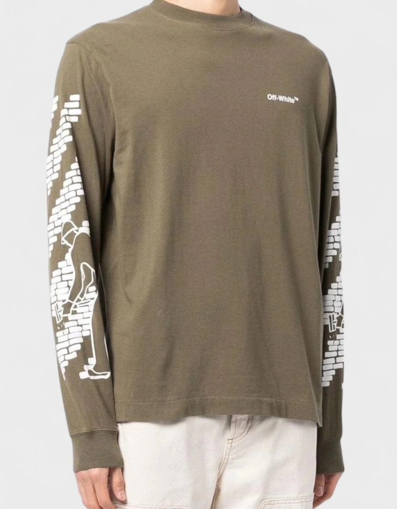 Bricks Arrow Long Sleeve T Shirt Army Green