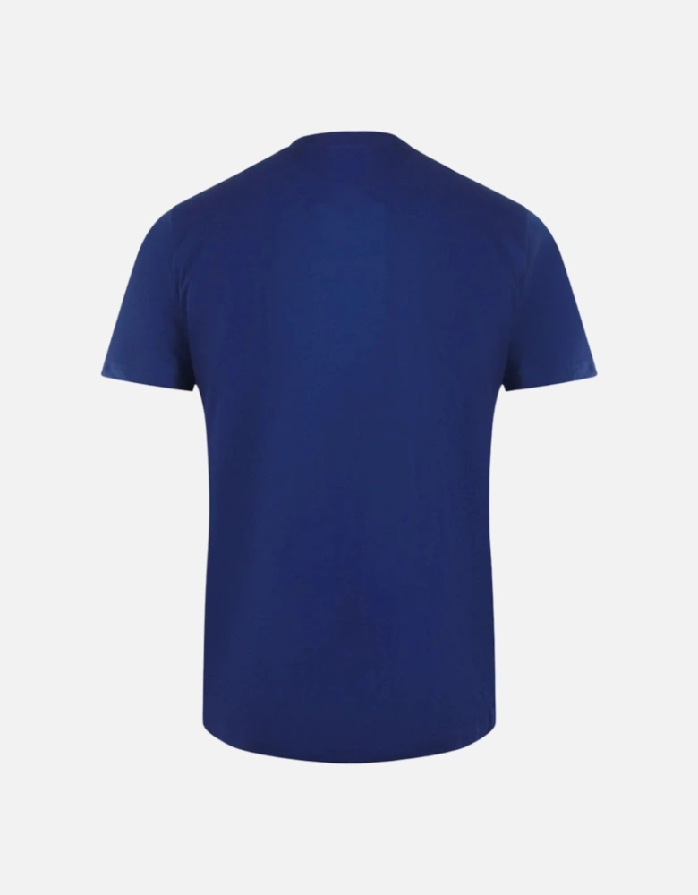Cavalli Class Abstract Tiger Logo Blue T-Shirt