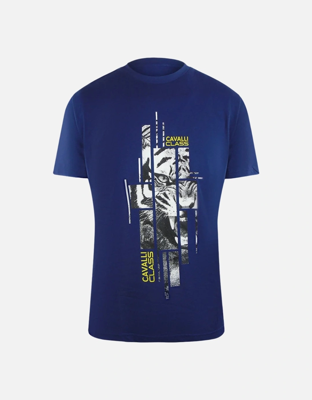 Cavalli Class Abstract Tiger Logo Blue T-Shirt, 3 of 2