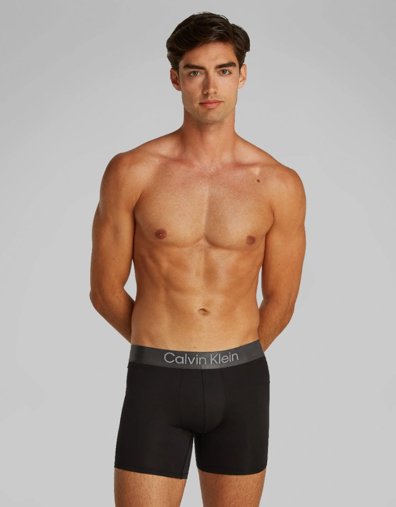3-Pack Brushed Microfiber Boxer Briefs, Black