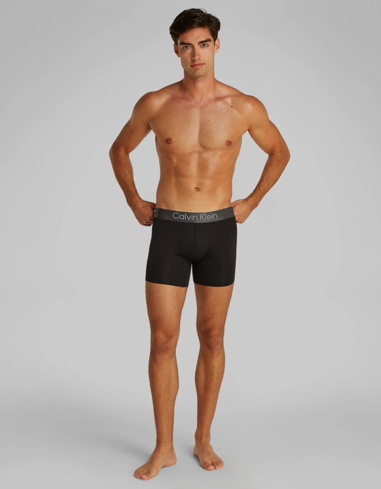 3-Pack Brushed Microfiber Boxer Briefs, Black