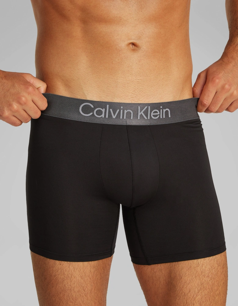 3-Pack Brushed Microfiber Boxer Briefs, Black