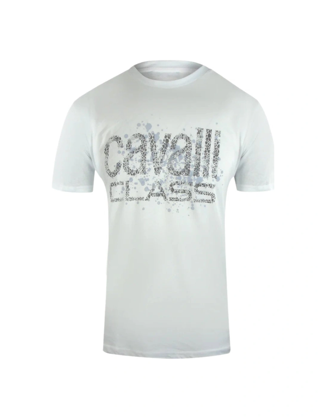Cavalli Class Cracked Sprayed Logo White T-Shirt, 3 of 2