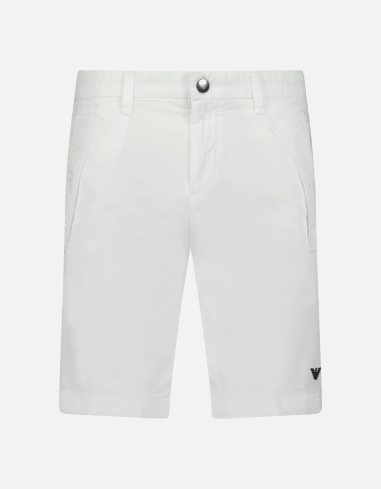 Logo Cotton Bermuda Shorts White