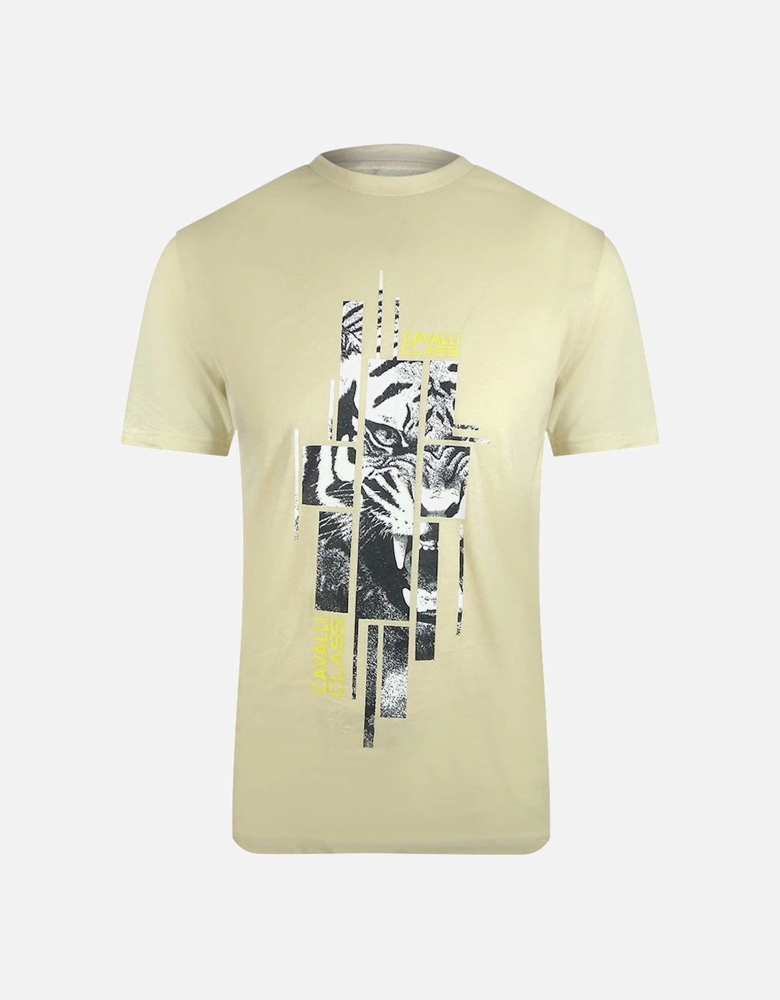 Cavalli Class Abstract Tiger Logo Beige T-Shirt, 3 of 2