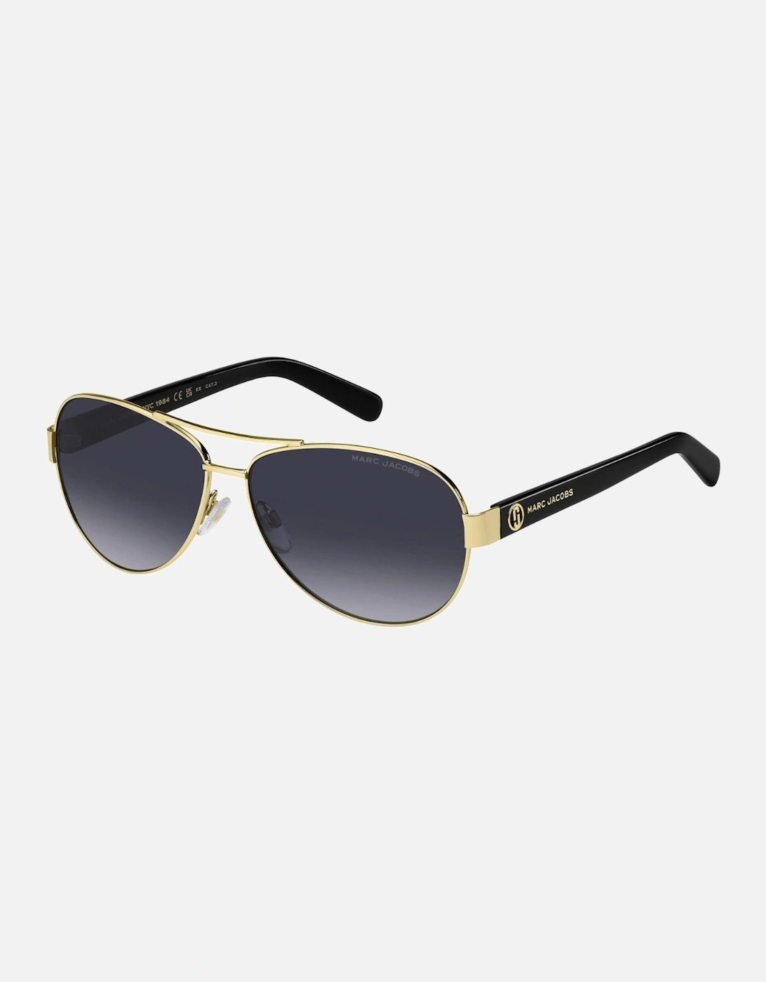 Grey Gradient Lensed Gold Detail Black Sunglasses, 2 of 1