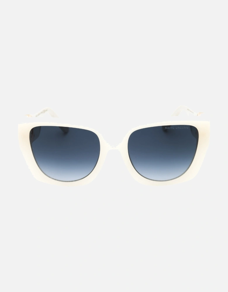 Dark Gray Gradient Lensed Ivory White Sunglasses