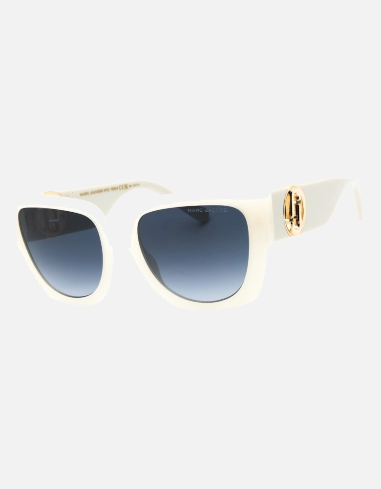 Dark Gray Gradient Lensed Ivory White Sunglasses