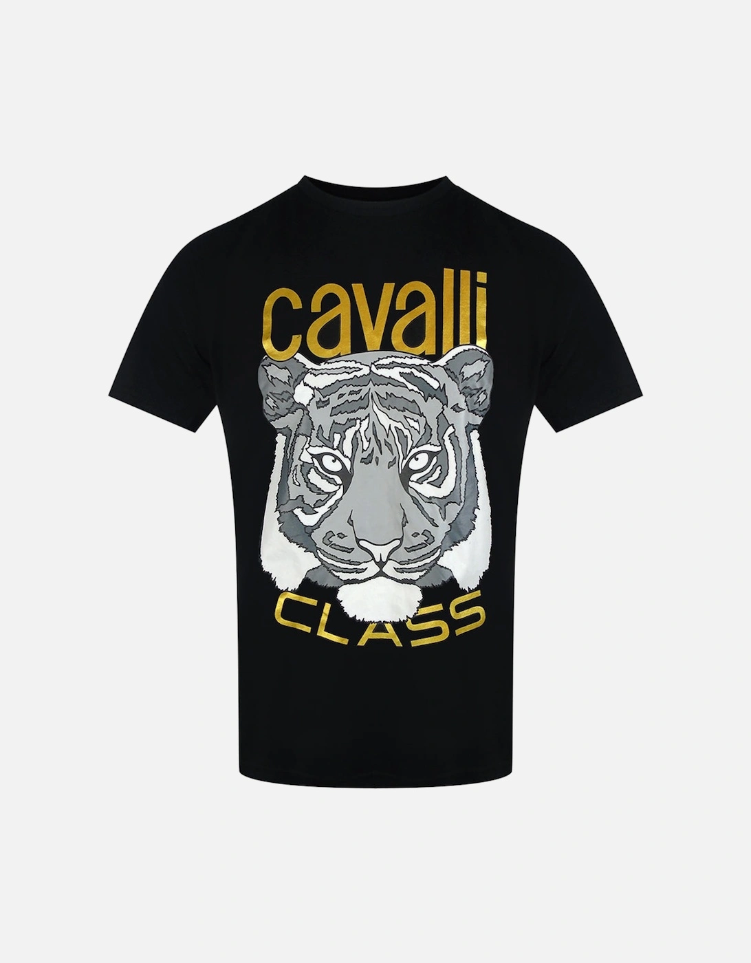 Cavalli Class Bold Tiger Graphic Black T-Shirt, 3 of 2