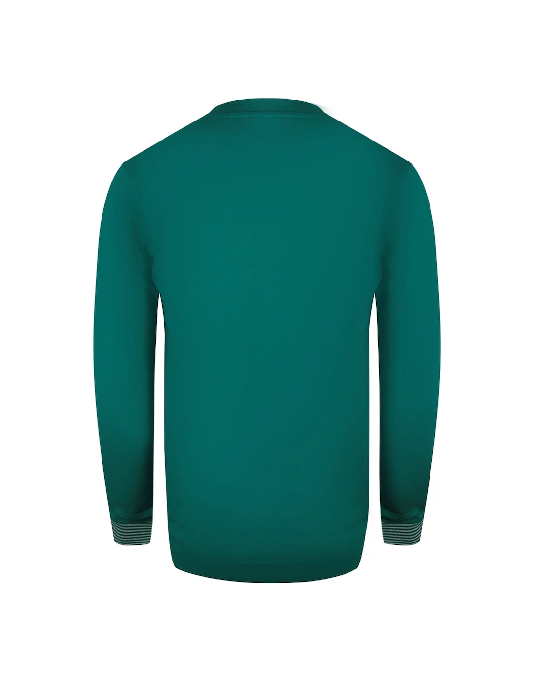 Cavalli Class Bold Multi Logo Green Ottanio Round Neck Sweatshirt