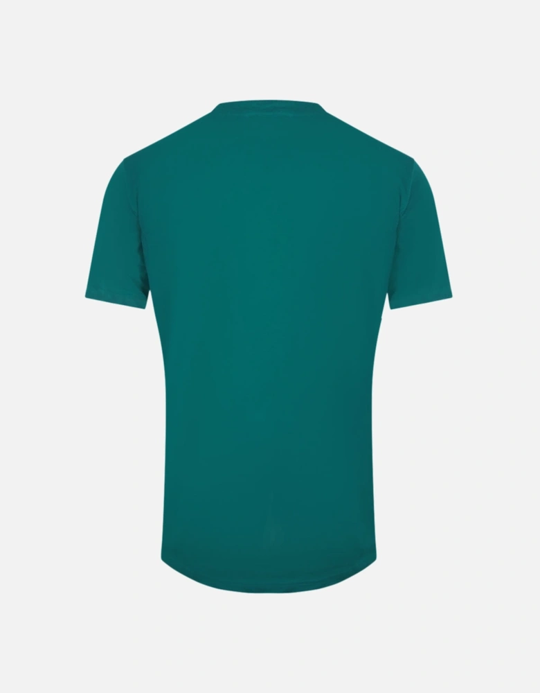 Cavalli Class Paisley Leopards Logo Green T-Shirt