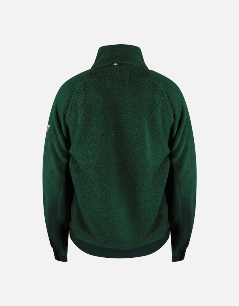 Active One Colour Sherpa Hunter Green Sherpa Jacket