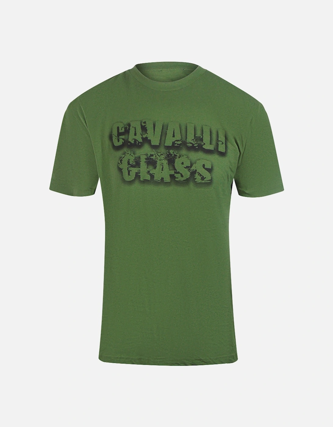 Cavalli Class Smoke Bold Logo Military Green T-Shirt, 3 of 2