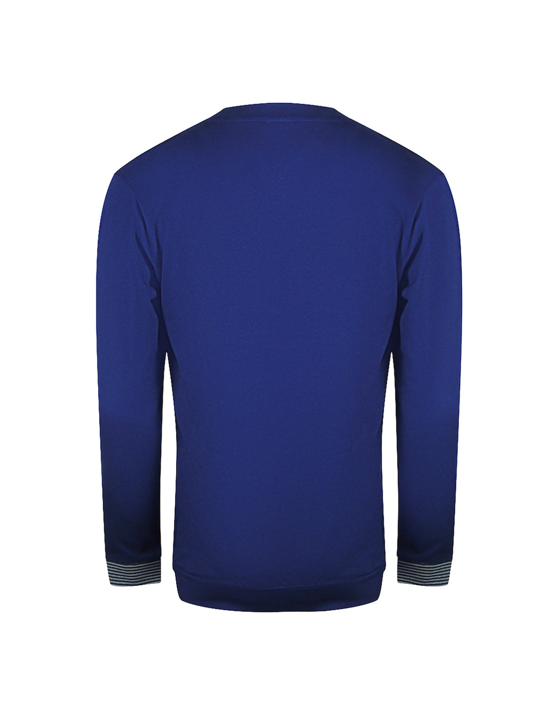 Cavalli Class Bold Multi Logo Iris Blue Round Neck Sweatshirt