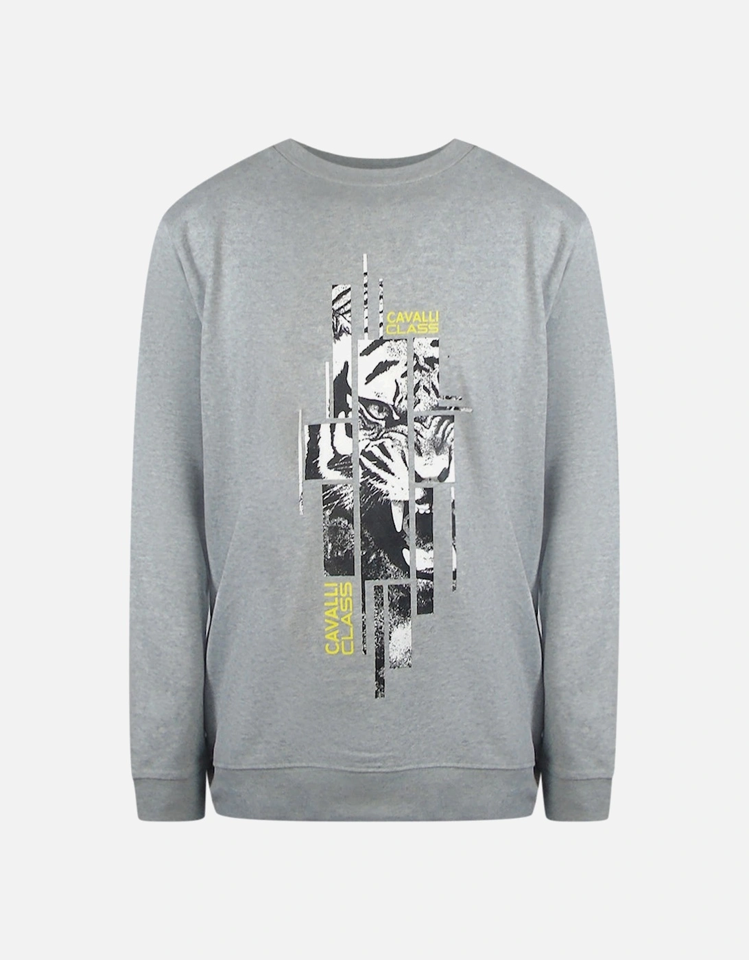 Cavalli Class Splintered Tiger Graphic Grey Sweatshirt, 3 of 2