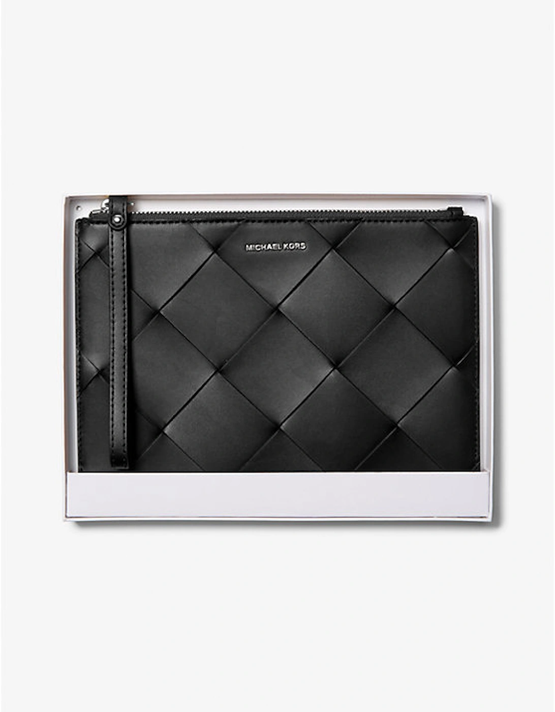 Jet Set Travel Extra-Large Woven Leather Wristlet
