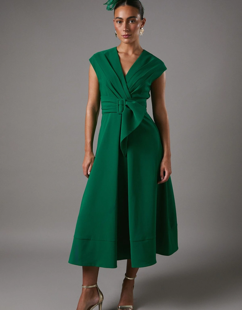 Belted Crepe Dress