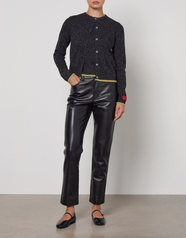 MAX&Co. Women's Gallico Tweed Cardigan and Top Set - Dark Grey