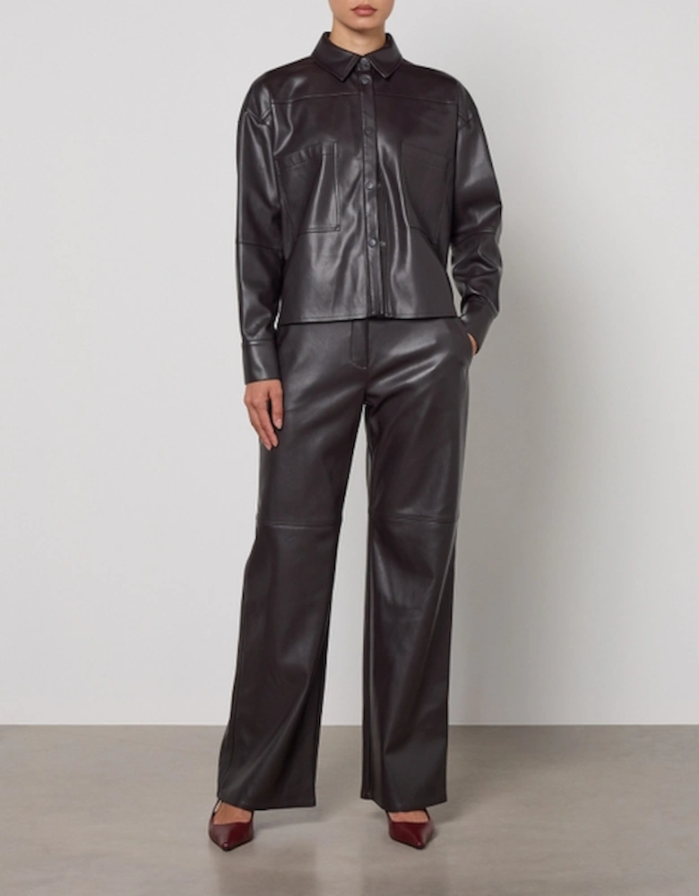 MAX&Co. Sand Jersey Faux Leather Jacket