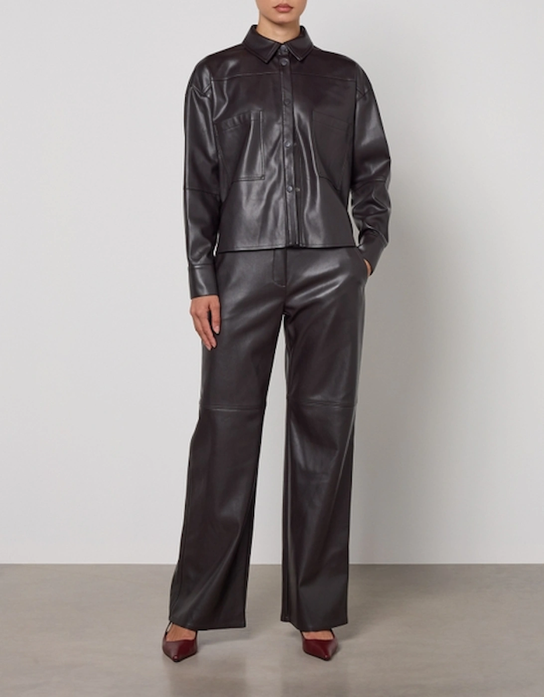 MAX&Co. Sand Jersey Faux Leather Jacket, 2 of 1
