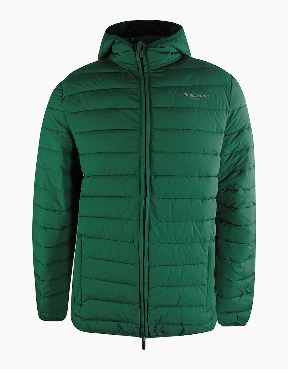 Men's Aquascutum Active 100Gr Hooded Hunter Green Jacket - Tan - Size: 38/Regular