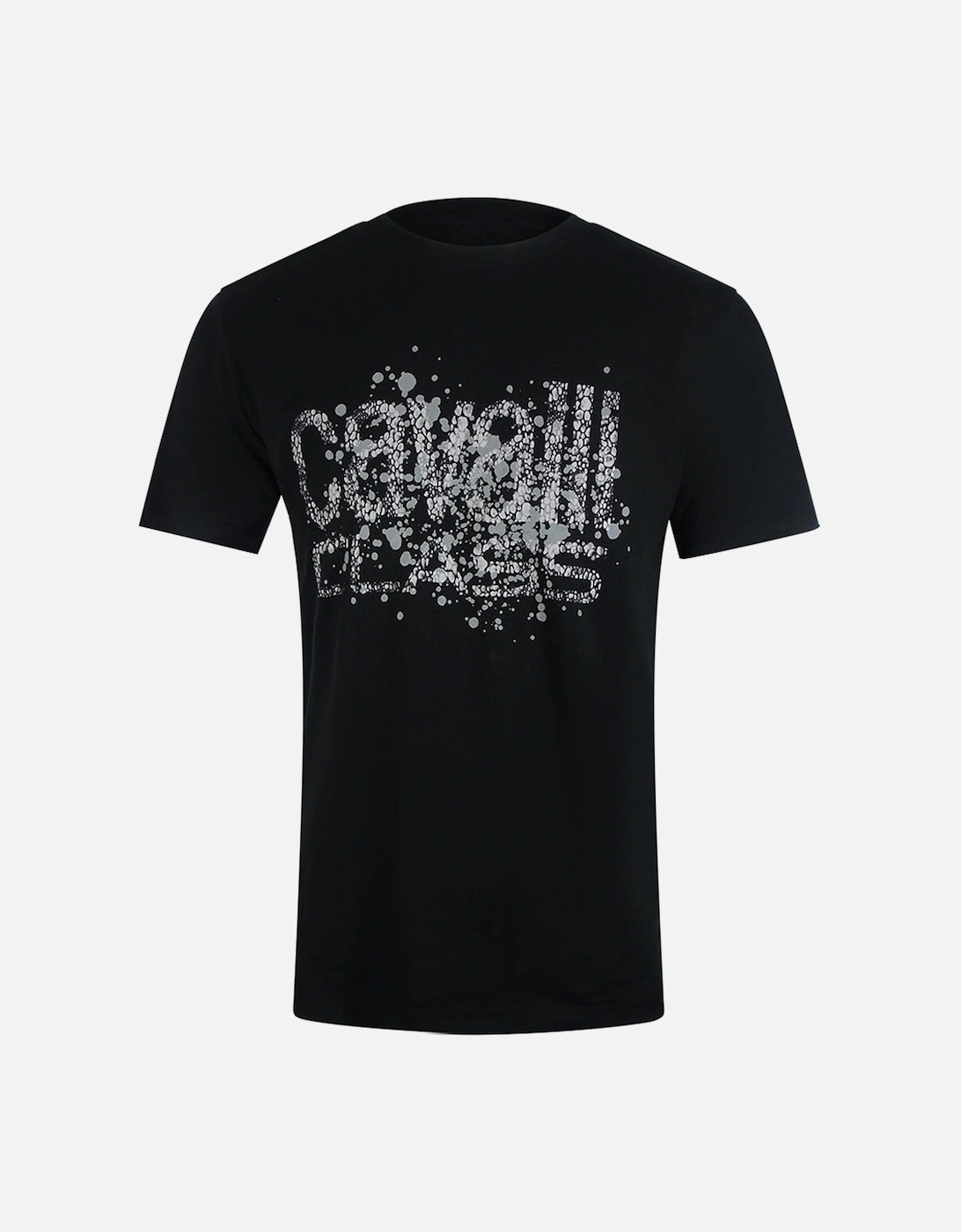 Cavalli Class Cracked Sprayed Logo Black T-Shirt, 3 of 2
