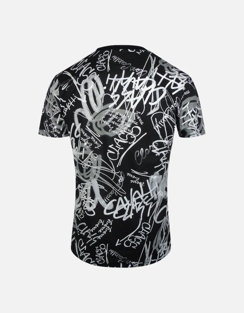 Cavalli Class Graffiti Black T-Shirt