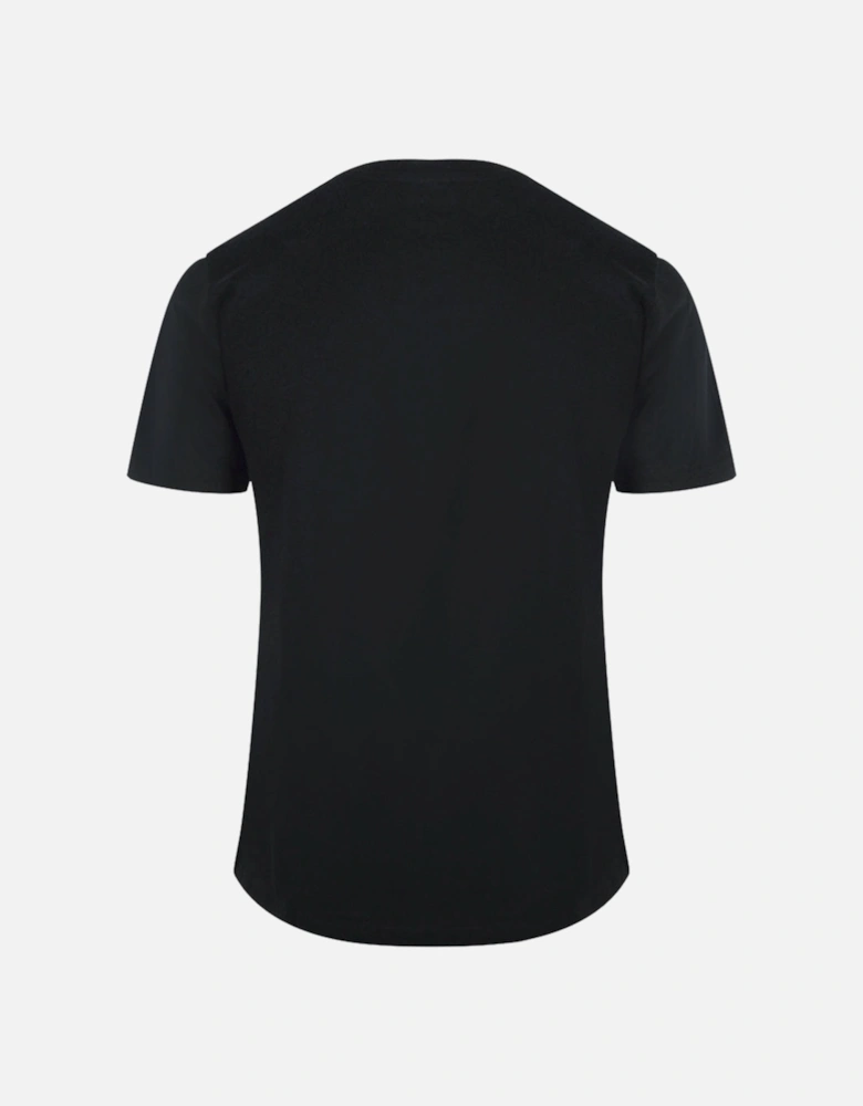 Cavalli Class Bold Zebra Print Logo Black T-Shirt