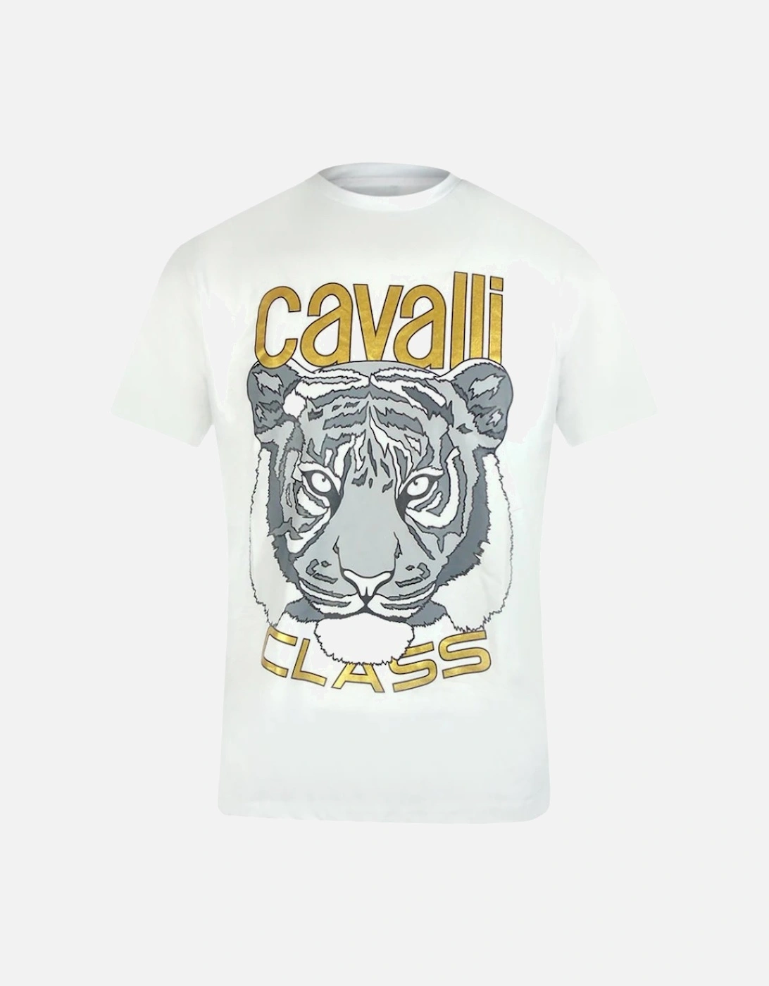 Cavalli Class Bold Tiger Graphic Off White T-Shirt, 3 of 2