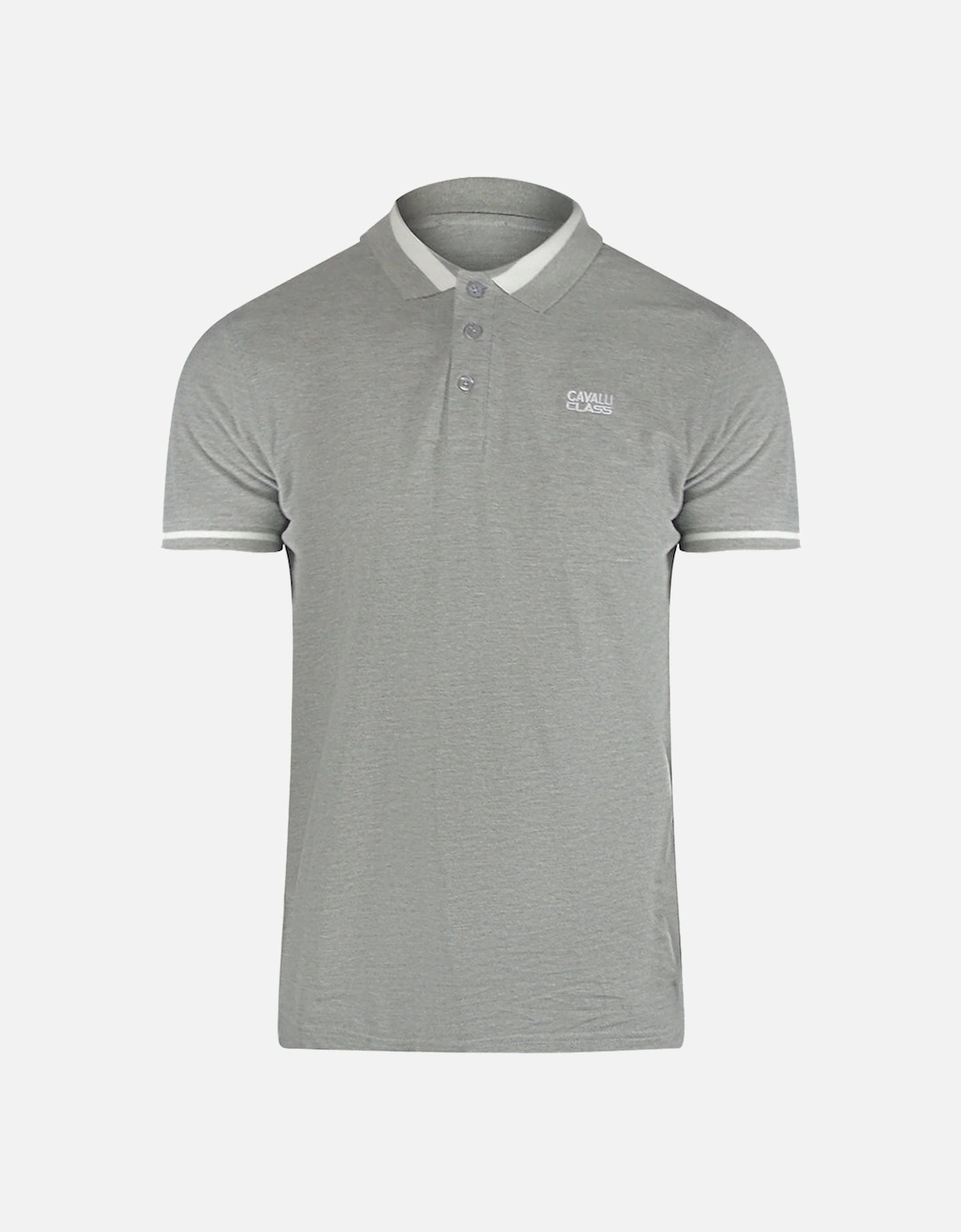 Cavalli Class Bold Stripe Collar Grey Polo Shirt, 3 of 2