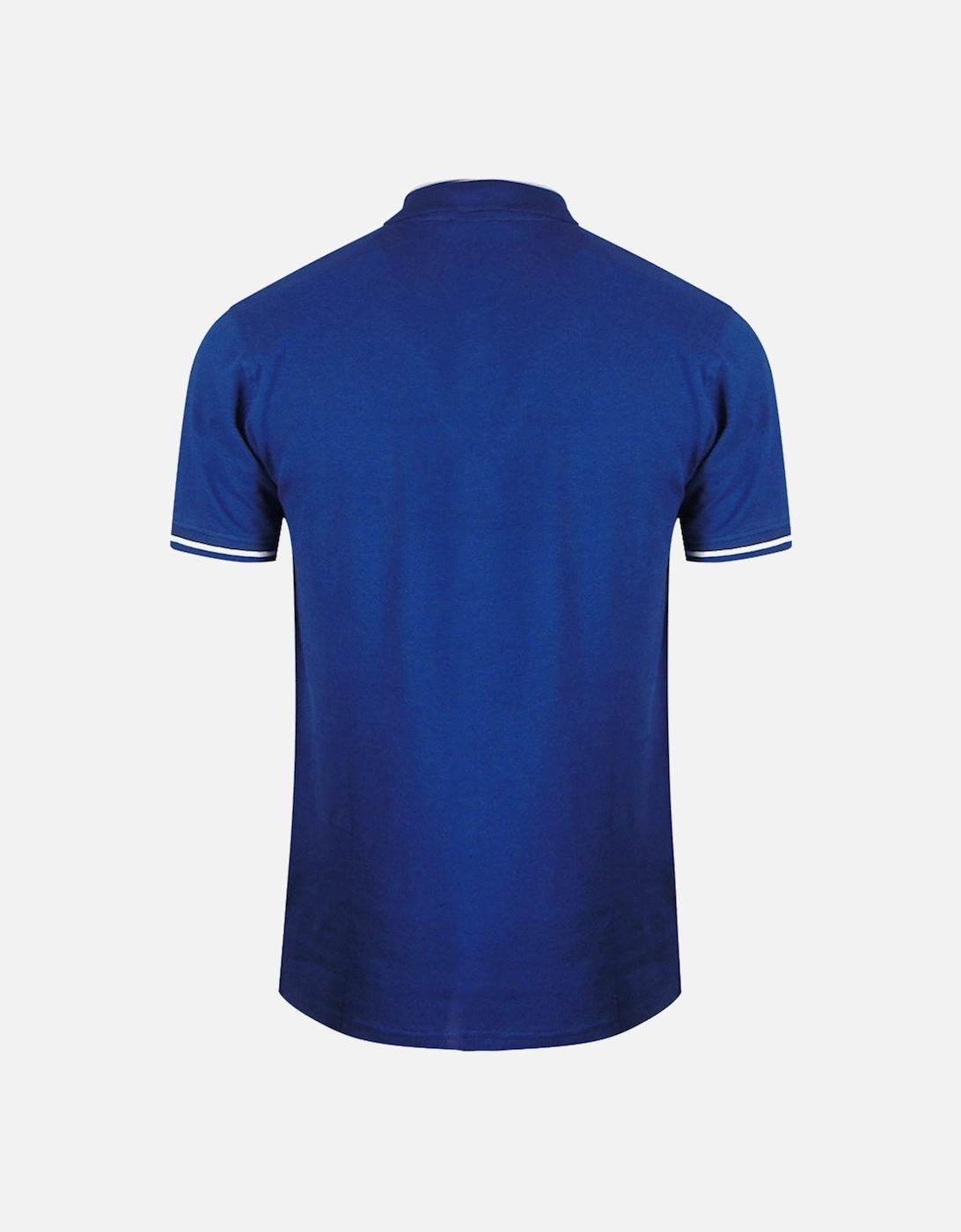 Cavalli Class Bold Stripe Collar Iris Blue Polo Shirt
