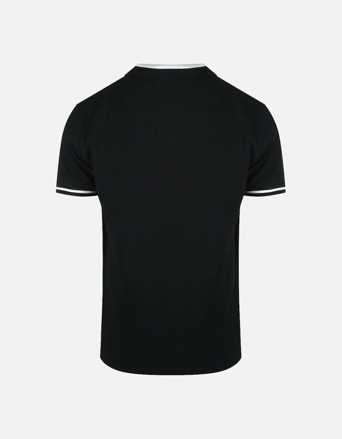 Cavalli Class Bold Stripe Collar Black Polo Shirt