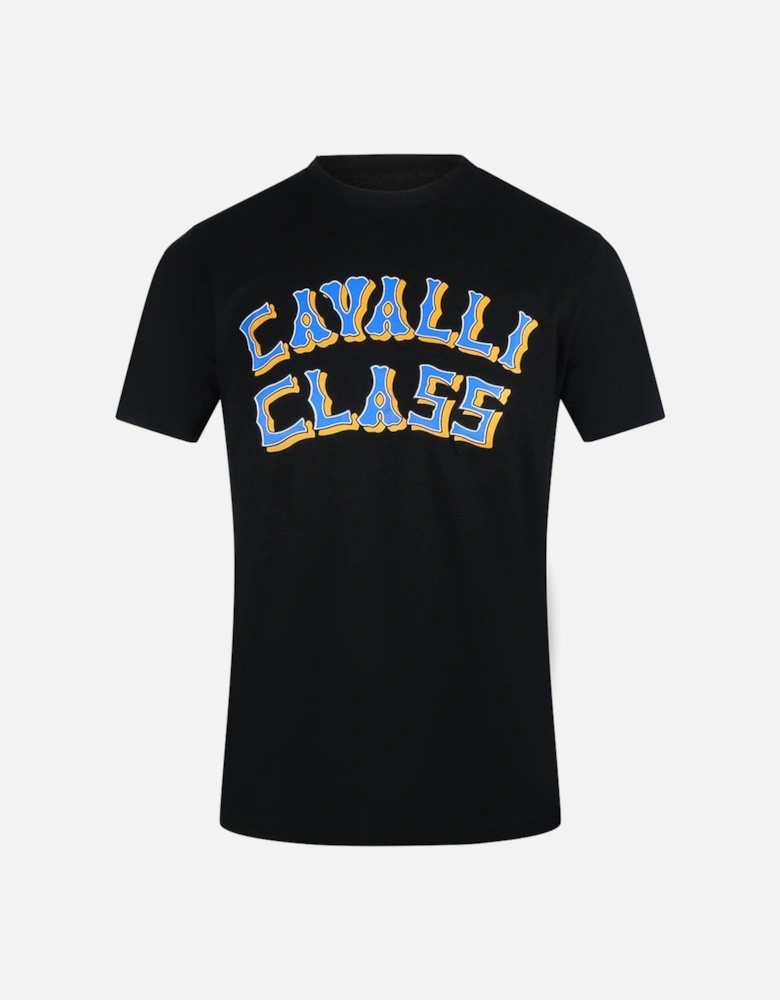 Cavalli Class Layered Logo Black T-Shirt