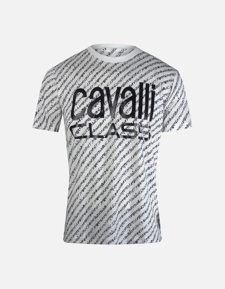 Cavalli Class Bold Logo Script White T-Shirt