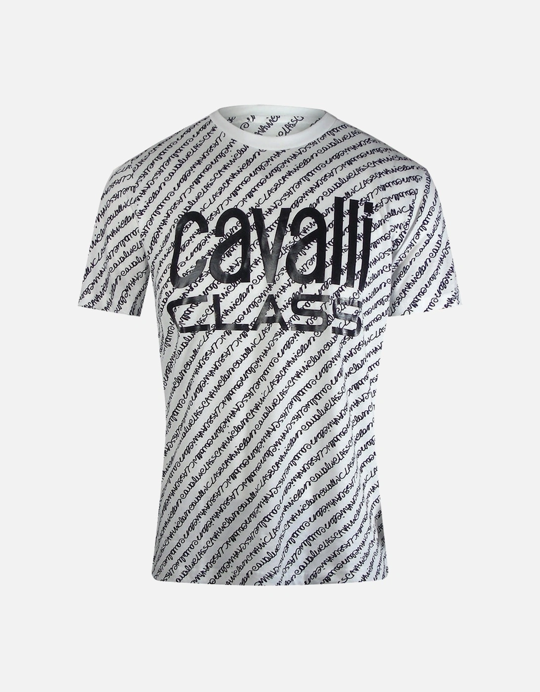 Cavalli Class Bold Logo Script White T-Shirt, 3 of 2