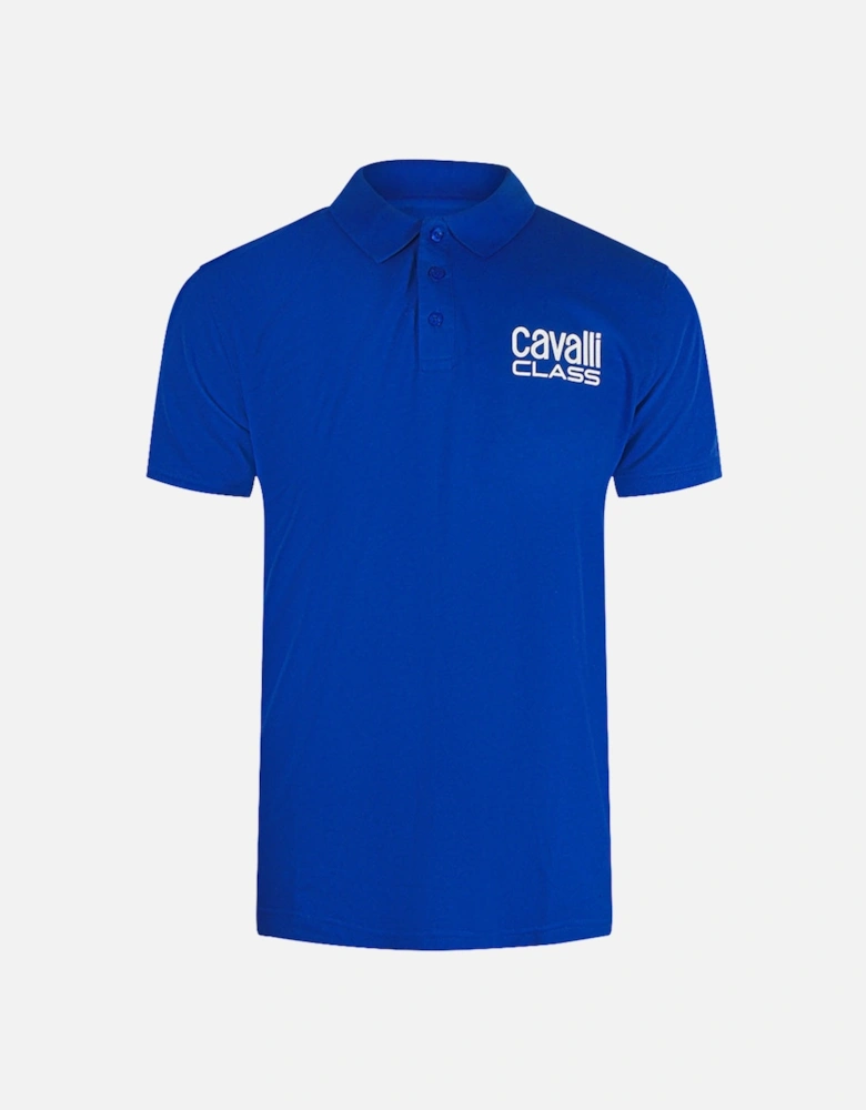 Cavalli Class Bold Logo Blue Polo Shirt