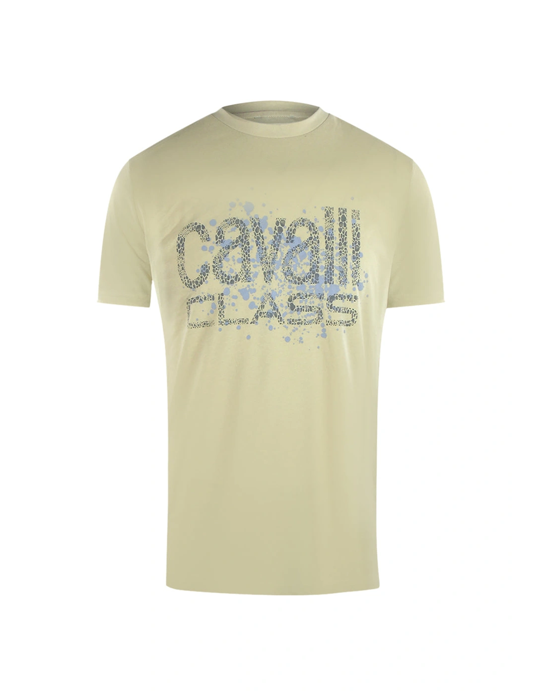 Cavalli Class Cracked Sprayed Logo Beige Sand T-Shirt, 3 of 2