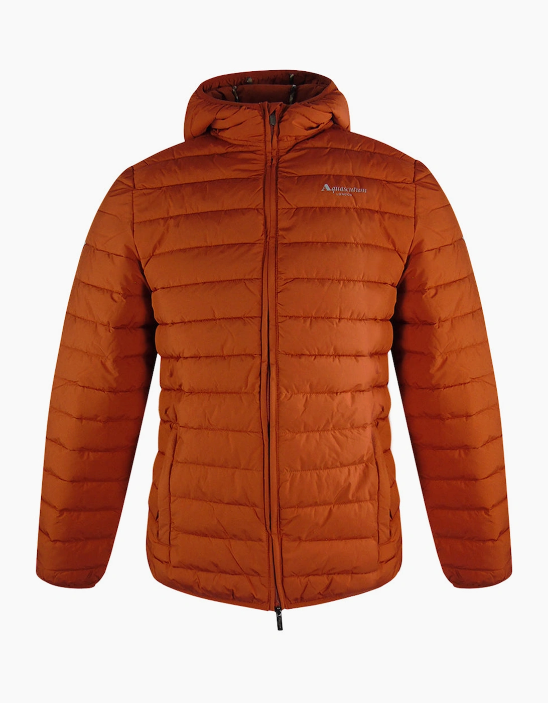 Men's Aquascutum Active 100Gr Hooded Rust Orange Jacket - Size: 38/Regular
