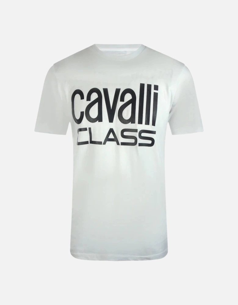 Cavalli Class Bold Brand White T-Shirt