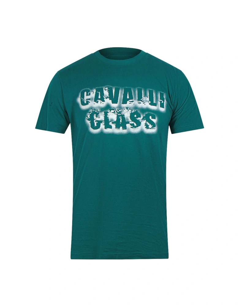 Cavalli Class Smoke Bold Logo Green T-Shirt