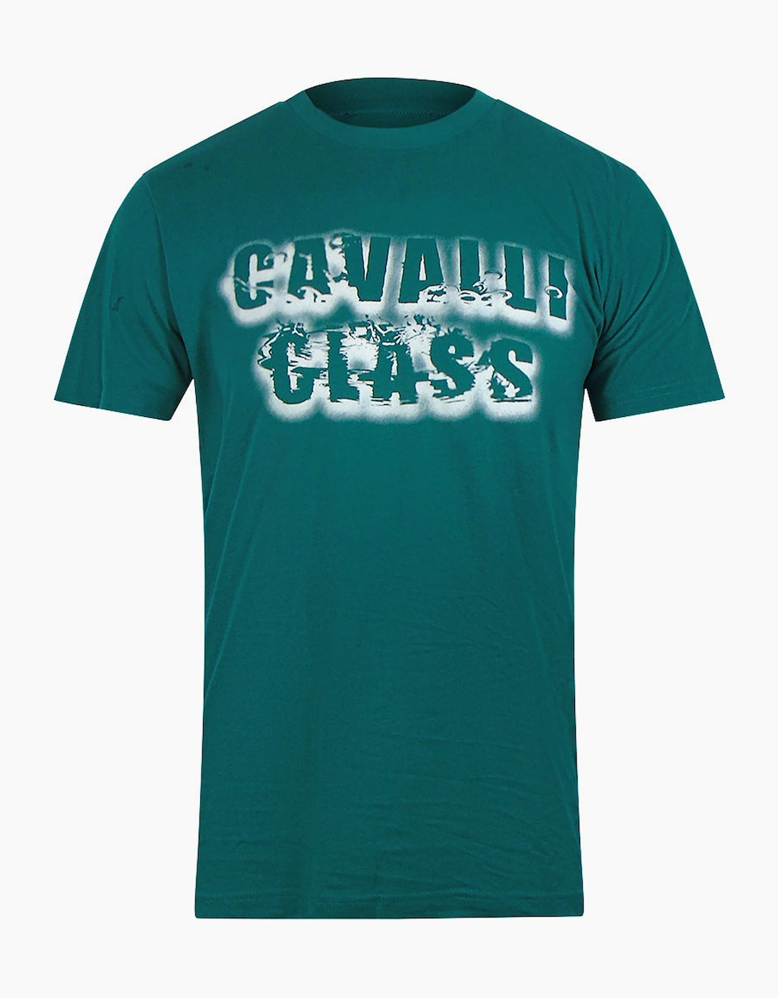 Roberto Cavalli Men's Green Cavalli Class Smoke Bold Logo T-Shirt M