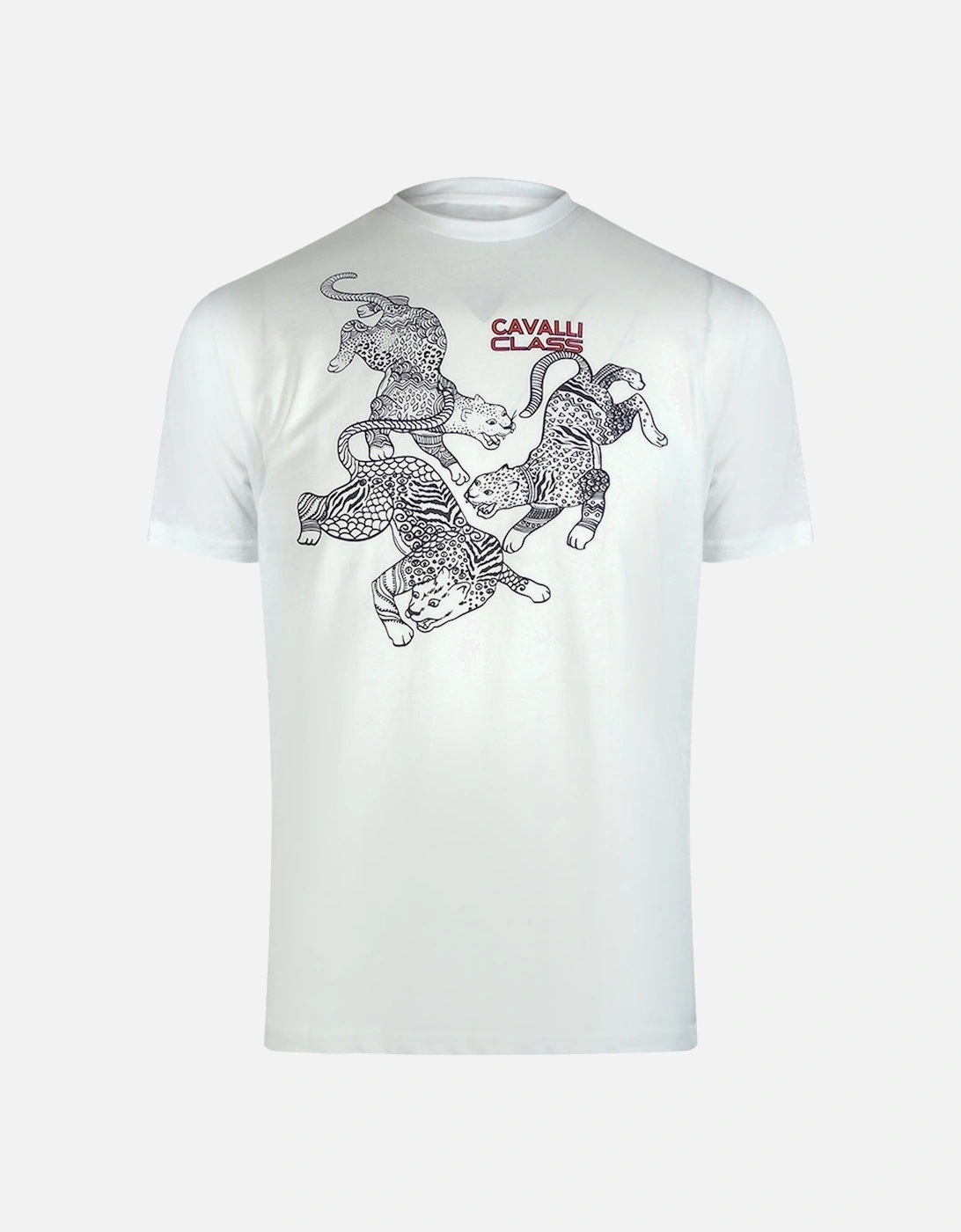Cavalli Class Traditional Style Leopard Graphic Off White T-Shirt, 3 of 2