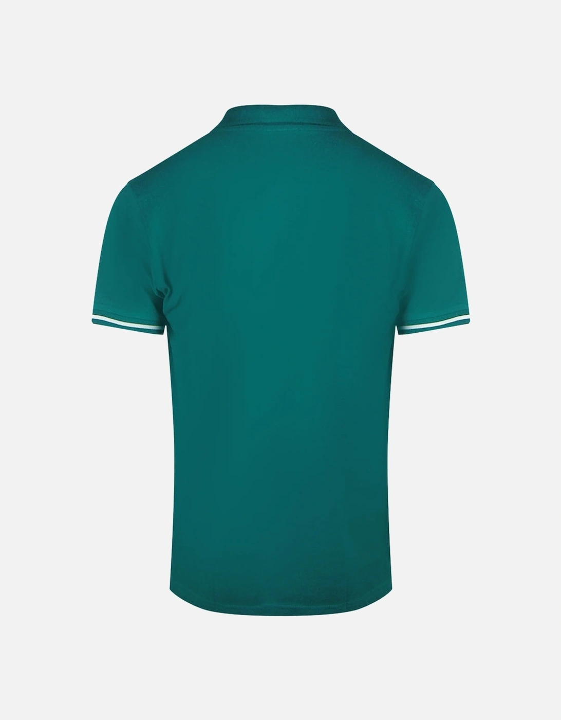 Cavalli Class Bold Stripe Collar Green Polo Shirt