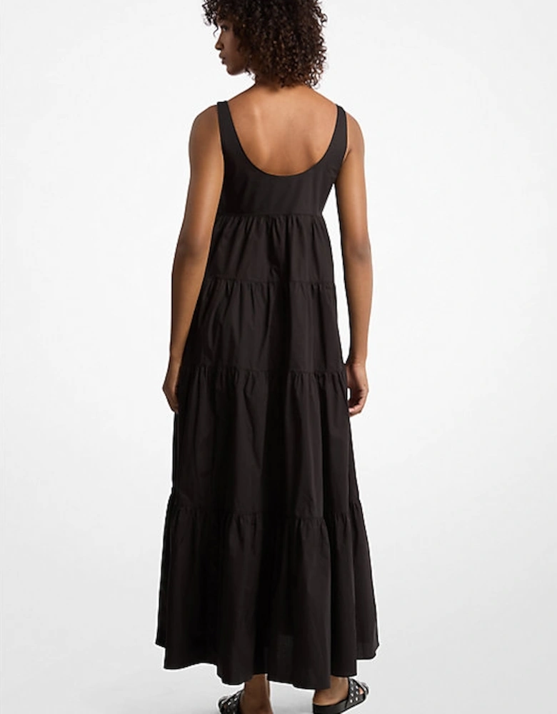 Stretch Cotton Tiered Dress