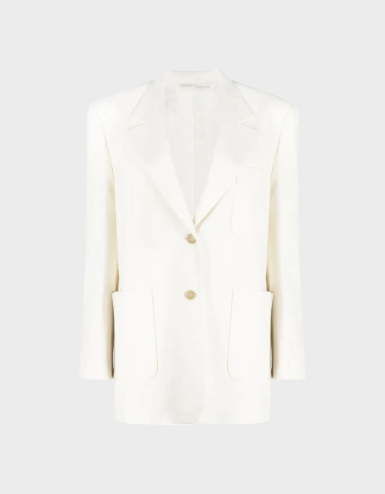 Knitted Tape Blazer White