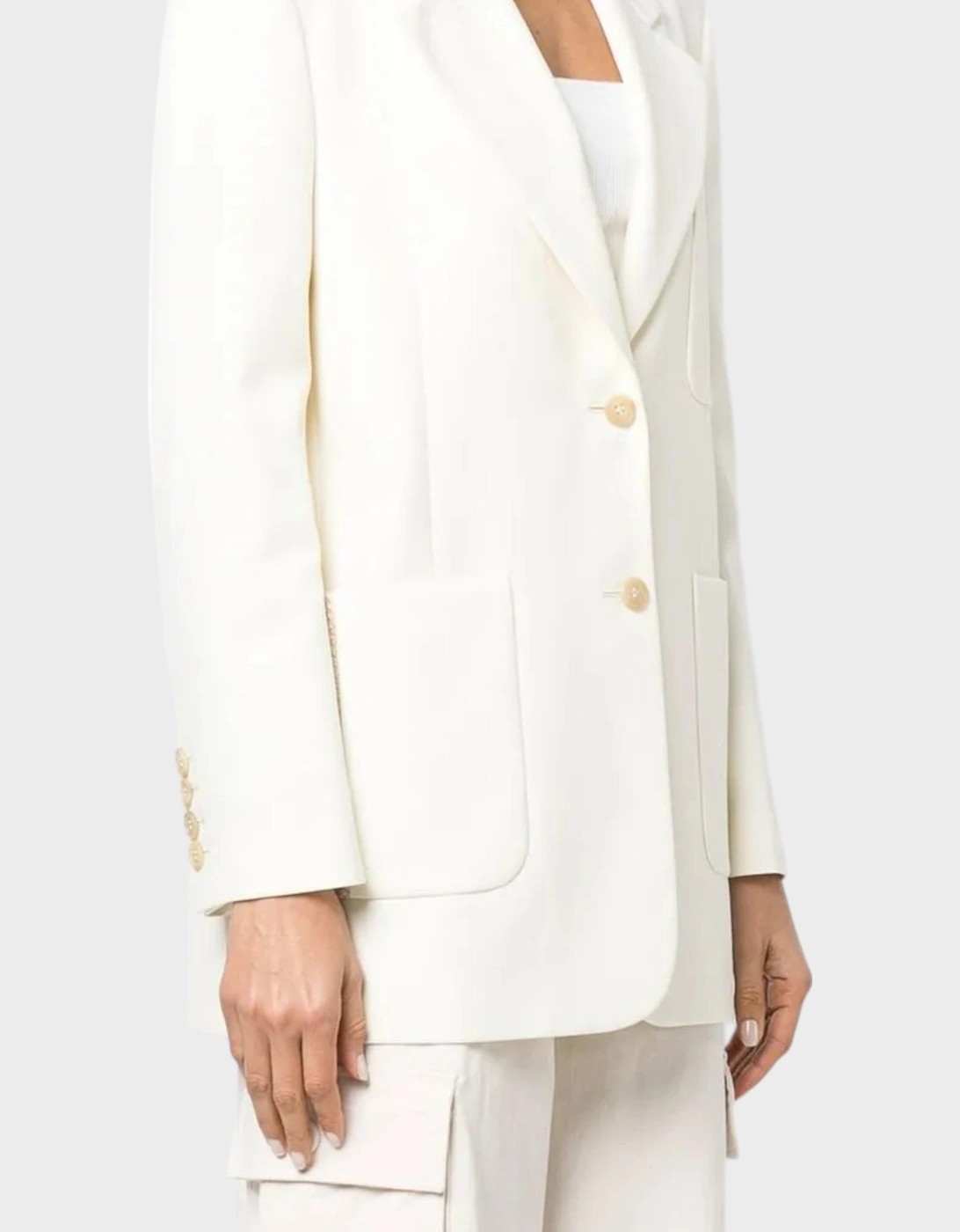 Knitted Tape Blazer White